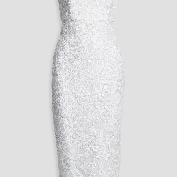 Badgley Mischka - Strapless guipure lace midi dress - Size 2 - Picture 2 of 7